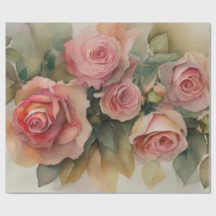 Papel De Presente Rosas Vintage