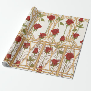 Papel De Presente Rosas Vintage padrão sem falhas, fundo na arte