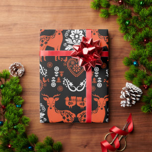 Papel De Presente Rosemaling Norueguês Folk Art