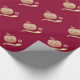 Papel De Presente Rosh Hashanah, Jewish New Year Gift Wrappaper