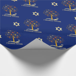 Papel De Presente Rosh Hashanah, Jewish New Year Gift Wrappaper