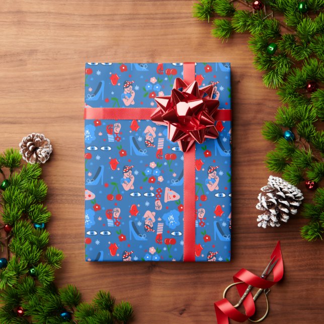 Papel De Presente rosie a rebitadeira rockabilly caprichosa (Presente de Natal)