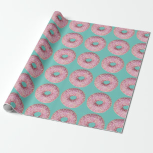 Papel De Presente Rosquinha Padrão Vegan para Dente Doce Vegetarian