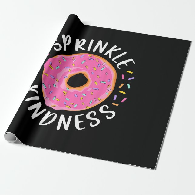 Papel De Presente Rosquinha Sprinkle Kindness Meninas Engraçadas Mul (Desenrolado)