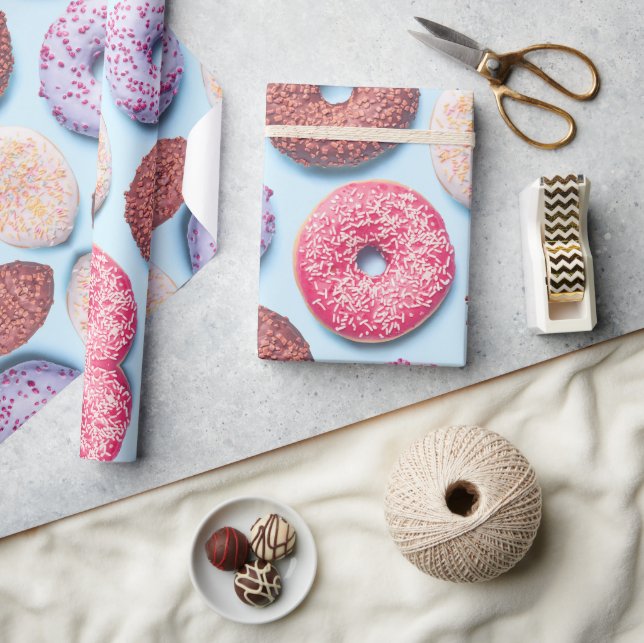Papel De Presente Rosquinhas com padrão Sprinkles (Artesanato)