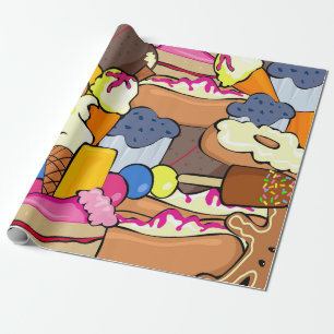Papel De Presente Rosquinhas de Sorvete e todos os tipos de suores