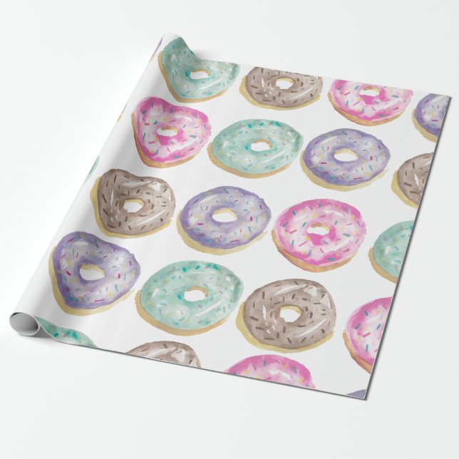 Papel De Presente Rosquinhas em aquarela (Desenrolado)