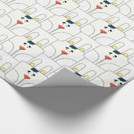 Papel De Presente Rosto Coelho da Equipe - Amarelo e Branco - v2