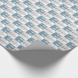 Papel De Presente Rosto Coelho da Equipe - Cinza e Azul v2