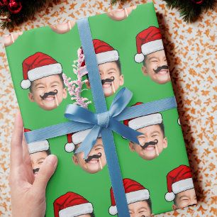 Papel De Presente Rosto Com Chapéu de Papai Noel
