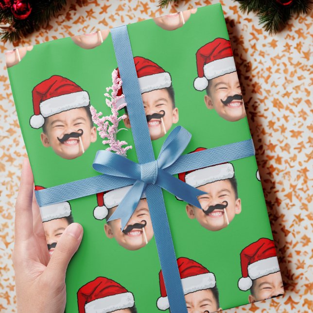 Papel De Presente Rosto Com Chapéu de Papai Noel  (Criador carregado)