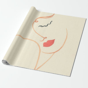 Papel De Presente rosto de abstrato. linda mulher. moda