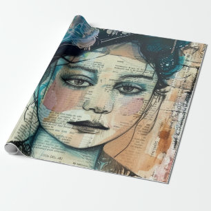 Papel De Presente Rosto de Colagem de Álbum de Recortes Vintage (7)
