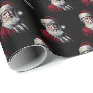 Papel De Presente Rosto de Papai Noel Trump Vintage Natal Divertido