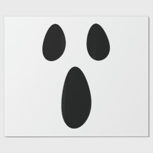 Papel De Presente Rosto Fantasma Fantasia Divertida Assustadora de H