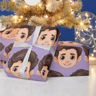 Papel De Presente Rosto Personalizado Aniversário Casamento