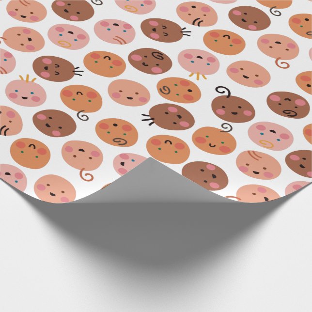 Papel De Presente Rostos de Bebê e Cheeks Bonitos (Ponta)