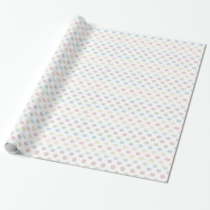 Papel De Presente Rostos de gatinho pastel adoráveis Rosa Azul Verde