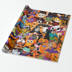 Papel De Presente Rostos incríveis do Halloween