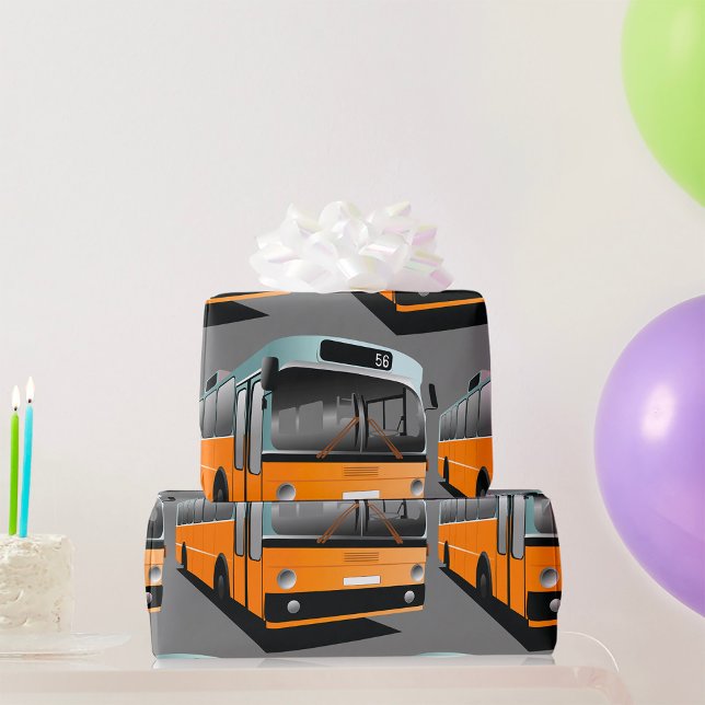 Papel De Presente Rota 56 do Ônibus de Trânsito Laranja Commuter da  (Criador carregado)
