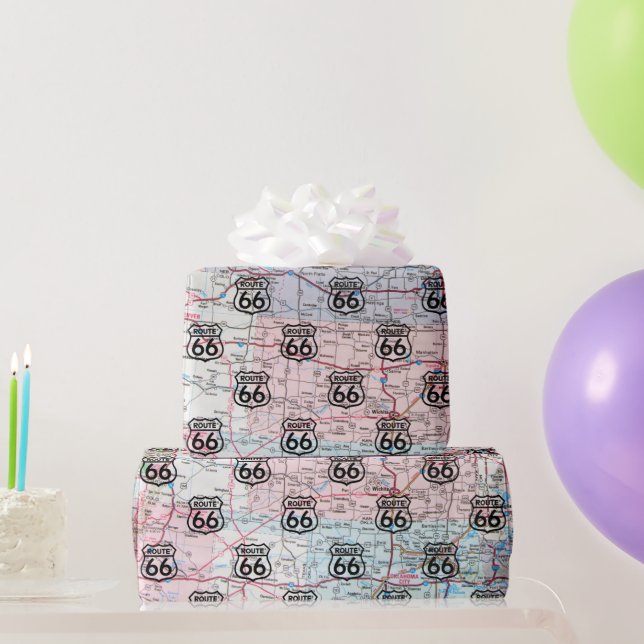 Papel De Presente Roteamento 66 - Sinal No Roteiro (Presentes para festas)