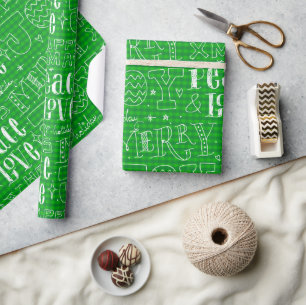 Papel De Presente Roteiro Caprichoso Verde Feliz Natal