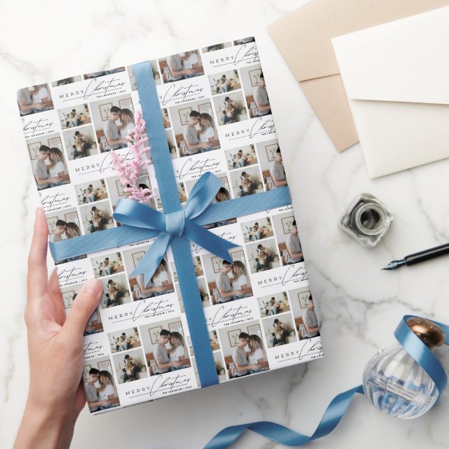 Papel De Presente Roteiro de Férias Felizes de Foto Moderna e Elegan (Presentear)