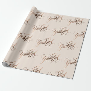 Papel De Presente Roteiro Grateful Elegante "Faux-foil" para Ação de