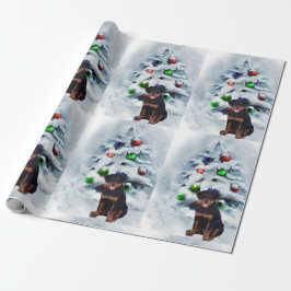 Papel De Presente Rottweiler Puppy Natal