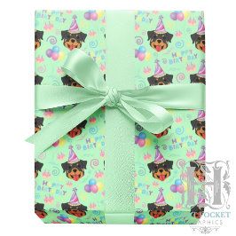 Papel De Presente Rottweiler Wrapping Paper in Green