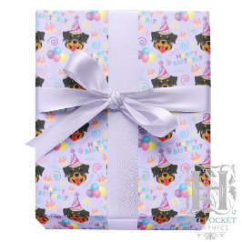Papel De Presente Rottweiler Wrapping Paper in Purple