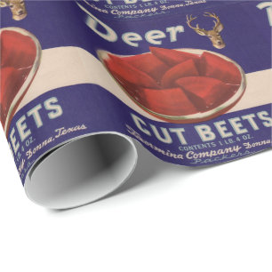 Papel De Presente rótulo de lata de beterraba Deer Cut de 1930
