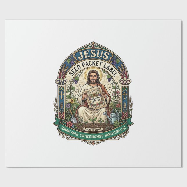 Papel De Presente Rótulo de Pacote de Sementes Jesus Pacote de Semen (Aberto)