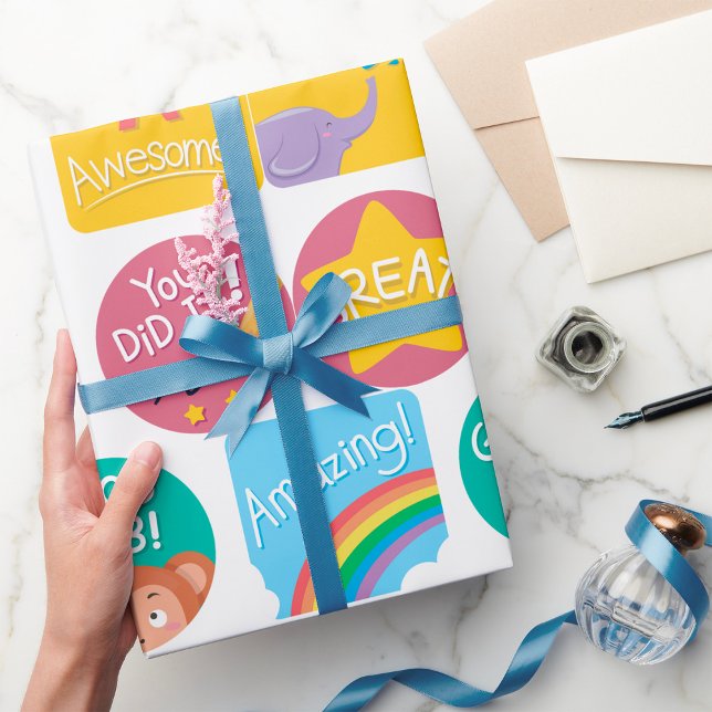 Papel De Presente Rótulos de Sala de Aula Motivacional para Recompen (Criador carregado)