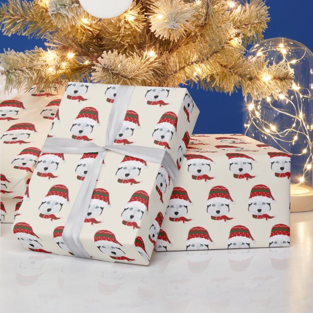 Papel De Presente Rouco bonito com chapéu de inverno - Natal bonito (Feriados)