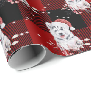 Papel De Presente Rouco De Natal Na Xadrez De Buffalo