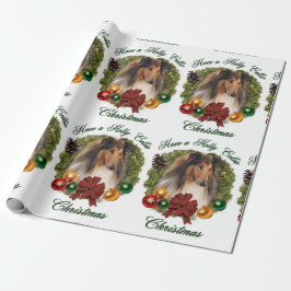 Papel De Presente Rough Collie Christmas