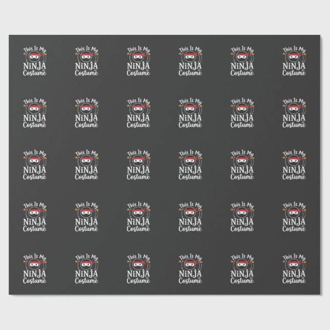 Papel De Presente Roupa de Ninja Engraçada Design de Halloween_1 (Aberto)