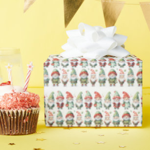 Papel De Presente Roupas de Natal dos Gnomos