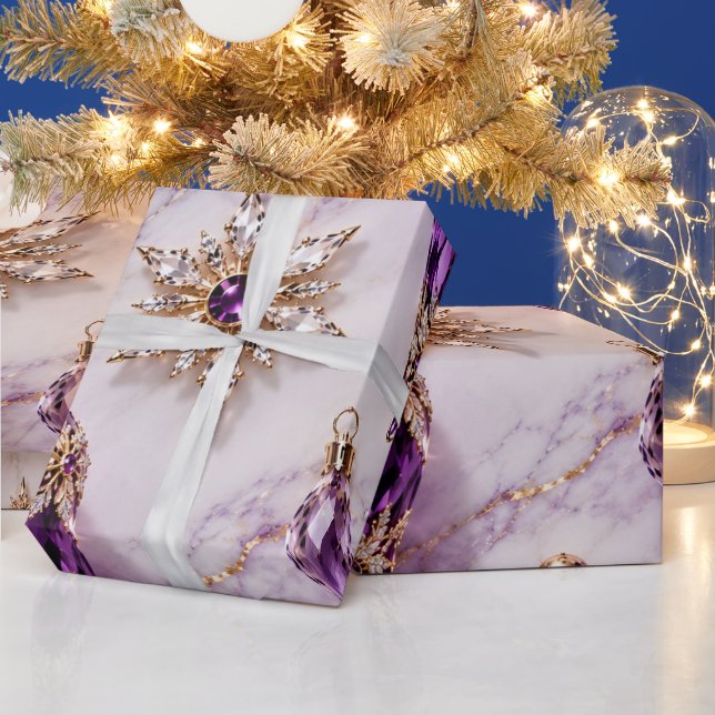 Papel De Presente Roxo Âmbar Jóia Natal (Feriados)