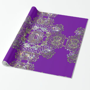 Papel De Presente Roxo aristocrático do monograma