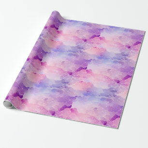 Papel De Presente Roxo, Azul e Rosa Abstrato