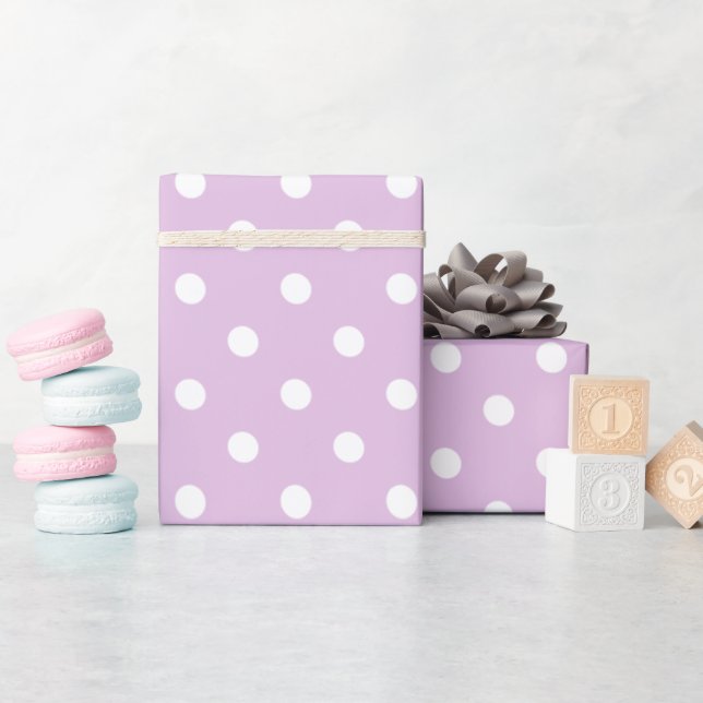 Papel De Presente Roxo Bolinha (Chá de bebê)
