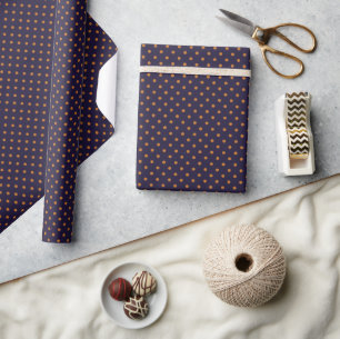 Papel De Presente Roxo + Bolinhas de Abóbora (Pequeno)