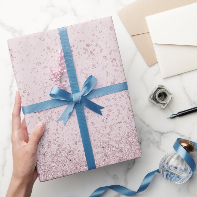 Papel De Presente Roxo Claro Brilho Falso  (Presentear)