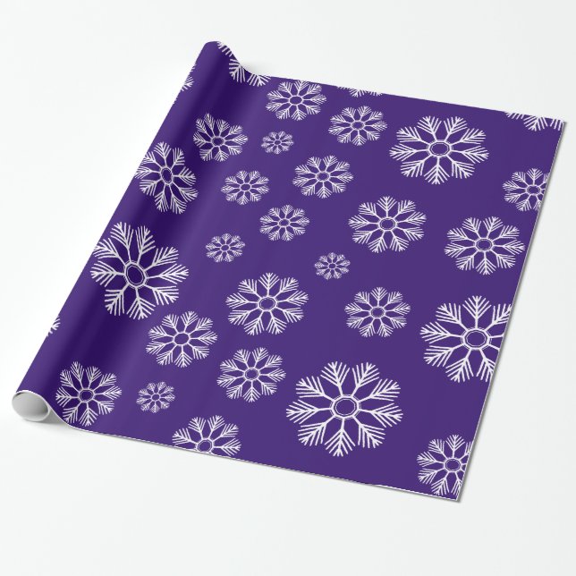 Papel De Presente Roxo do feriado do teste padrão do inverno dos (Desenrolado)