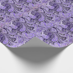 Papel De Presente Roxo do teste padrão de Paisley