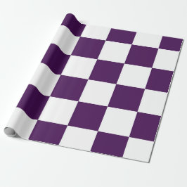 Papel De Presente Roxo e branco verificados