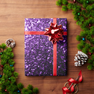 Papel De Presente Roxo escuro falso brilho glitter faíscas