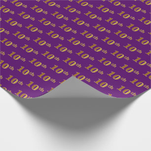 Papel De Presente Roxo, evento do ouro do falso 10o (décimo)